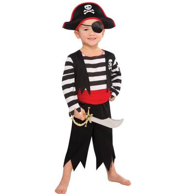 Striped Pirate Costume 8-10 Years Caribbean Sea