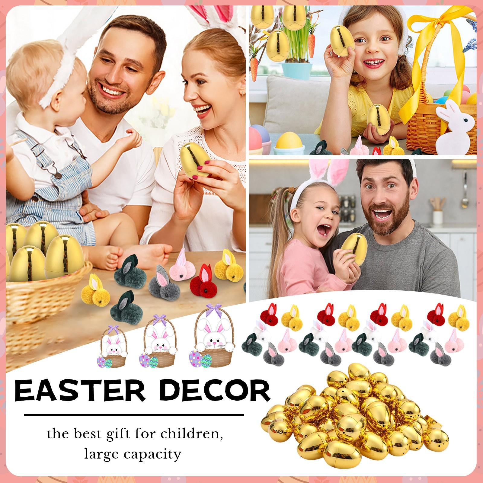 

Пасхальные яйца Пластиковые Разыгрыш Яичная скорлупа Открывающиеся Покрытые пасхальные яйца One Size золотой