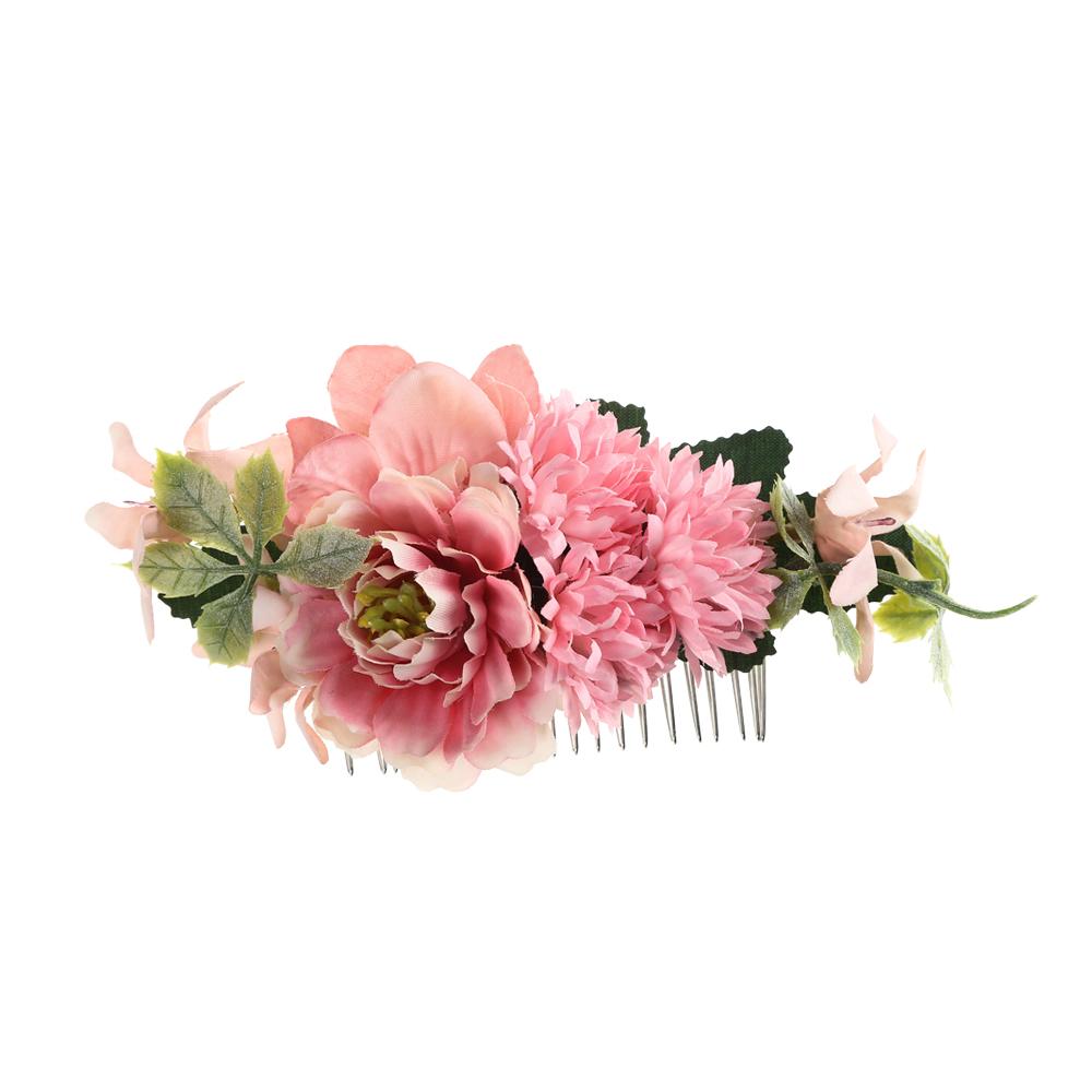 Molans Boho Braut Haarkämme Rustikale Hochzeit Floral Frauen Stimulation Blume Haarnadeln Bräute Haaraccessoires Grün Haarkämme