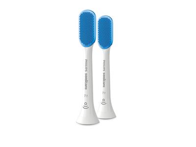 Náhradné hlavice Sonicare na čistenie jazyka pre zlý set 2 kusov (Autentické) Dych, Biela, (HX8072/01)