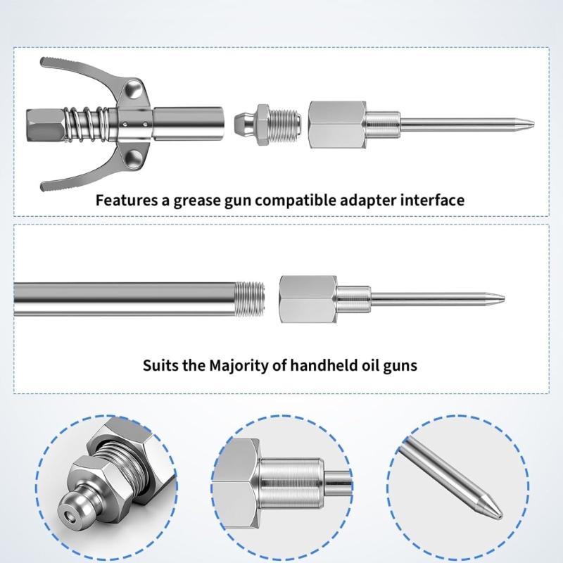Greases Needle Attachment Set High Pressure Needle Grease Nozzle for Efficient Automotive And Factory Equipment