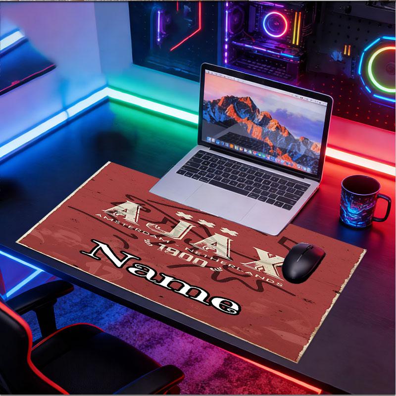 Custom Name Personalized Ajax Pattern Mousepad, Laptop PC Desk Mat, Decorative Desk Mat for Home Keyboard Pad Gift