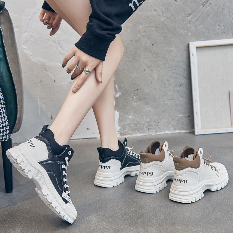 Trend tooling boots women's winter and autumn new high-top casual short boots velvet little white women's shoes platform Martin boots