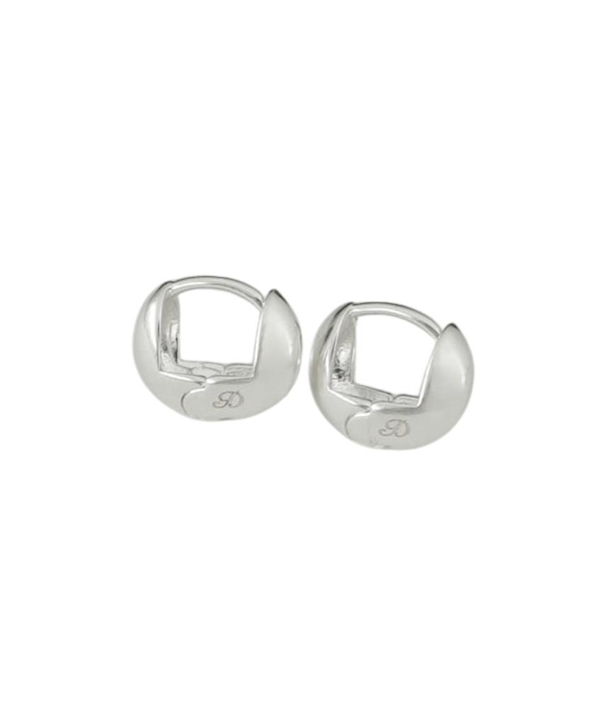 Dungeureon [925 Silver] Piece One-Touch Earrings (Silver)