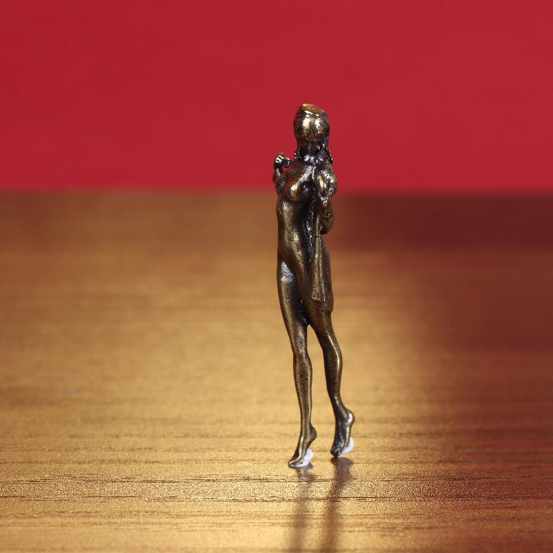 Retro Messing Schönheit Weibliche Puppe Figur Modell Sexy Schönheit Statue Kreatives Handwerk Schreibtischornament Büro Heimdekoration Geschenk