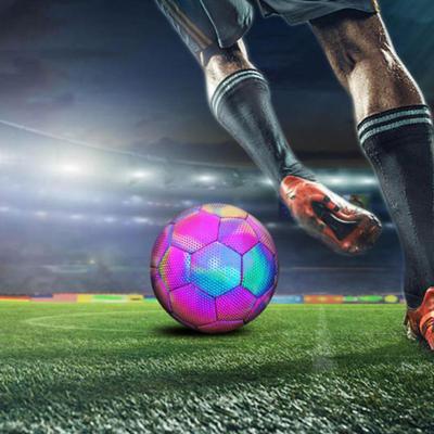 Soccer Ball Holographic Luminous Football Lightweight Training Reflective for Players