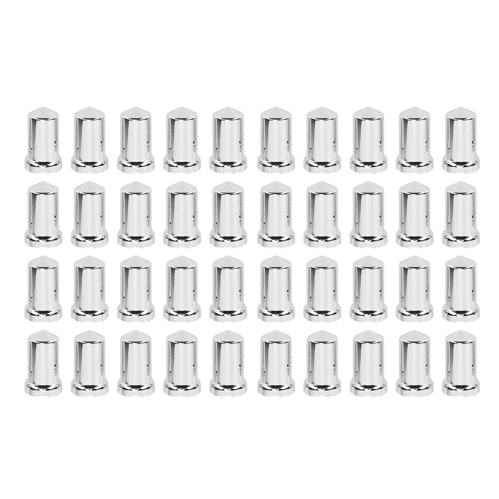 Lug Nut Covers ABS Chrome Plastic Anti Rust 33mm Flanged Lug Nut Caps for Trucks Trailers and Vehicles Flanged Lug Nut Cover