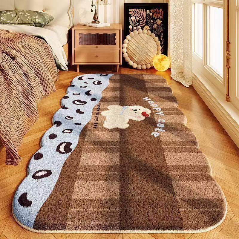 Cartoon Bedside Rug: Stain-Resistant, Non-Slip, Easy-Care, Water-Absorbent Rug for Bedroom, Living Room, or Bay Window