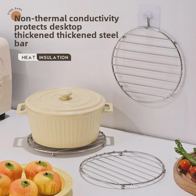Thick Stainless Steel Kitchen Pot Mat - Heat-Resistant, Anti-Scald Insulation Pad for Dishes and Table