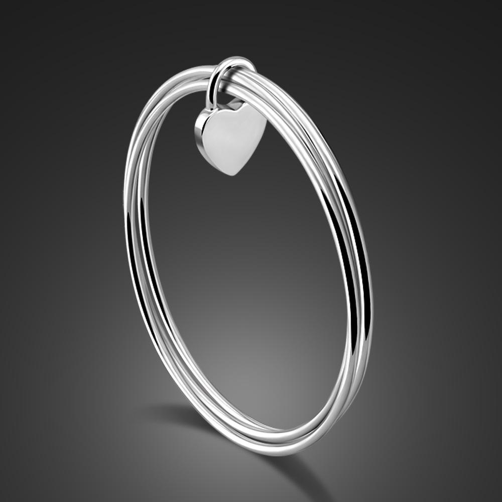 

Браслет-замок в форме сердца с платиновым покрытием, простой, универсальный, простой браслет с тремя кольцами, женский геометрический браслет, ювелирное изделие 6