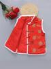 Children's New Year Tang Suit Vest, Kindergarten Cotton Vest, Festive Chinese Style Red Outfit for New Year Celebrations