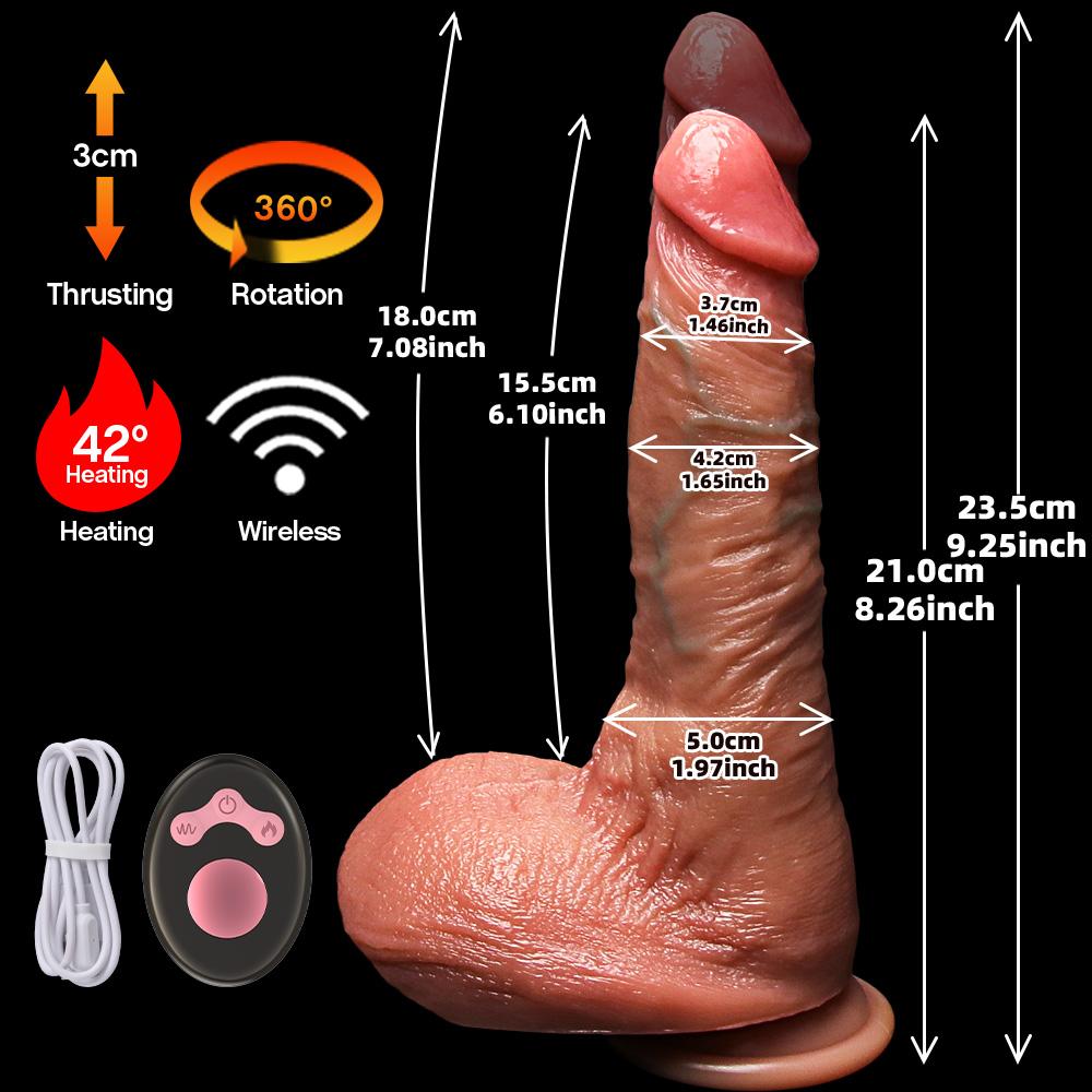 Realistic Dildo Telescopic Vibrator Masturbation Anal Plug for Women Thrusting Dick Penis Adult Heating Remote Control Sex Toys