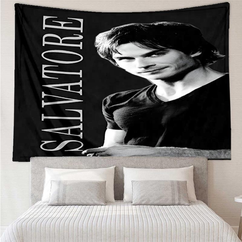 Damon Salvatore Romance Tapestry, Unique Design Tapestry, Wall Decor for Bedroom,Livingroom, Playroom,Heartwarming Fan Holiday Gifts