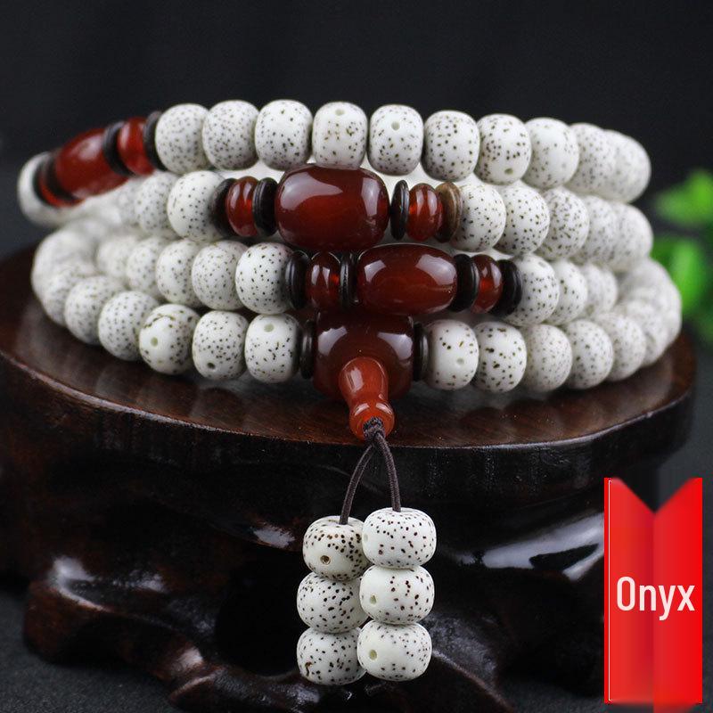 Hainan Star Moon Bodhi Seed 108 Bead Buddhist Rosary Bracelet Necklace Sweater Chain