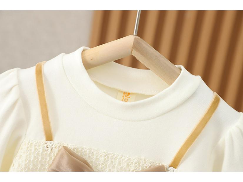 Hui Ai Girls' Korean Style Mesh Dress - 2023 Spring/Autumn Sweet Princess Outfit