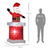 Inflatable Santa Claus with chimney, LED lighting, integrated blower, 80 x 70 x 210 cm