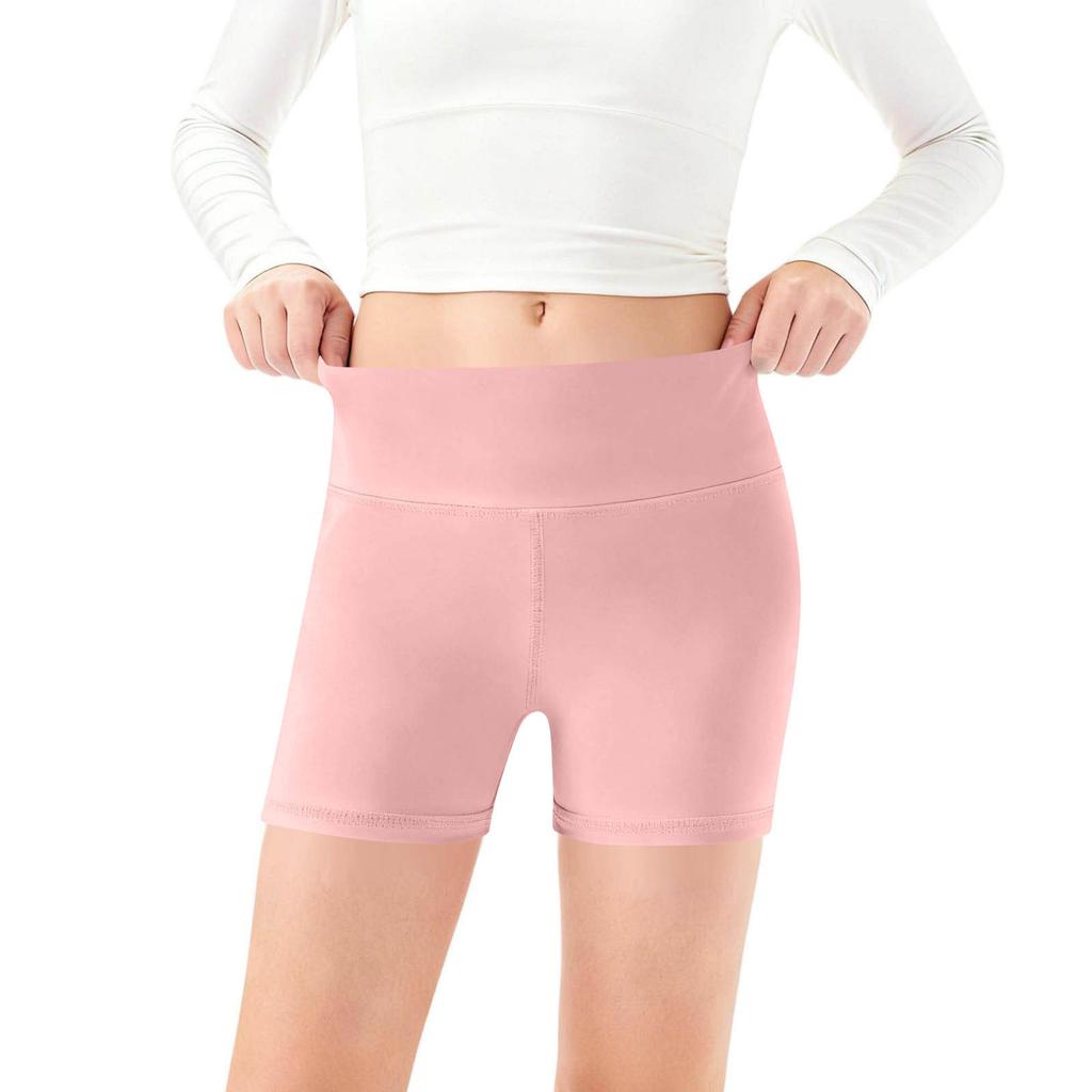 Children's Fashion -Colour Yoga Shorts Sports Shorts For Little Ones Baby Dance Trousers High-Waisted Tight-Fitting Fitness Pants