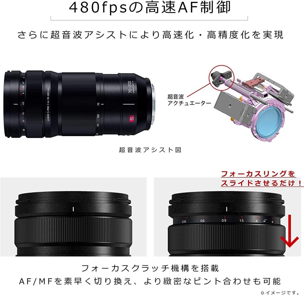 Panasonic LUMIX S PRO F4 Telephoto Zoom Lens for Mirrorless Cameras Black 70-200mm O.I.S. Full-Frame (L-Mount System), (S-R70200)