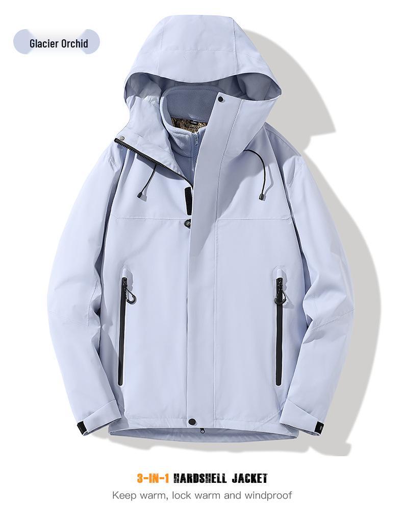 2024 Stylish 3-in-1 Heat-Sealed Couples Windbreaker: Waterproof, Windproof Outdoor Team Mountaineering Suit