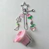 Punk Stars Japanese Pudding Keychain Pink Yellow Boho Keychain New Egg Flan Charm Women Girls Gift