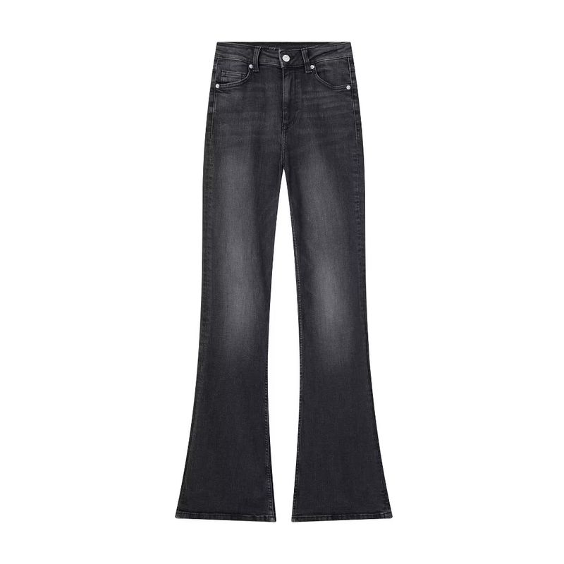 

Kaslead Fashion Wind Waist Long Denim Coal Gray S