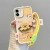 KEYSION Cartoon Cute Plush Embroidery Case for Redmi A2 A1 with Lanyard Silicone Shockproof Phone Cover for Xiaomi Redmi A1 A2
