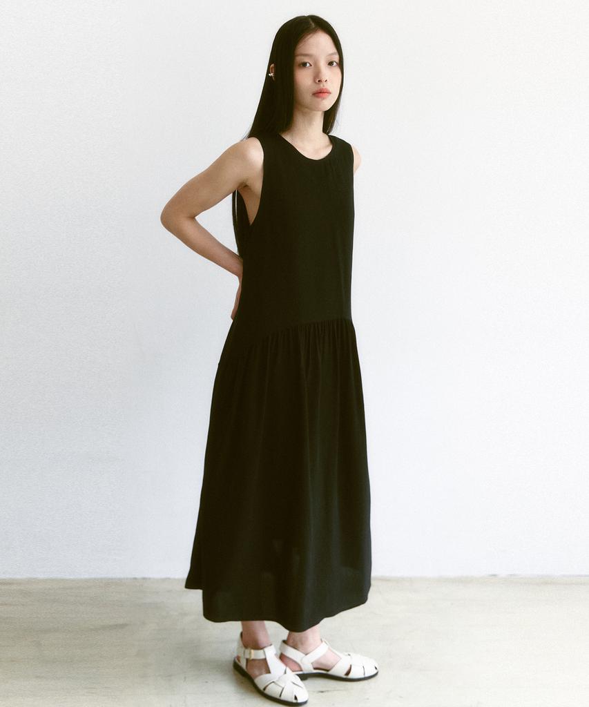 Ceme Back Point Maxi Dress(Bk)