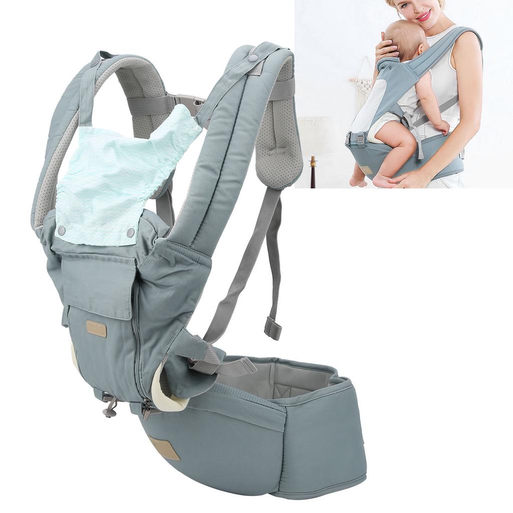 Marsupiu reglabil pentru bebeluși, respirabil, pentru nou-născuți și copii mici, ergonomic, cu îngroșare, culoarea șoldului, culoarea cyan