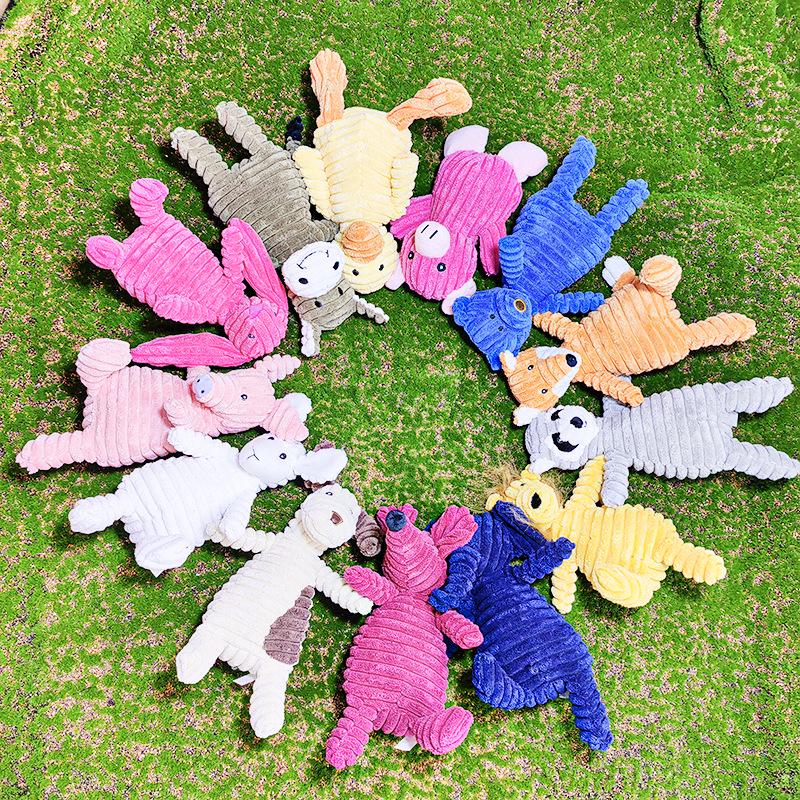 Corduroy Plush Dog Toy: Sounding, Teething, Teeth Cleaning, Boredom Relief with Monkey & Fox Designs.