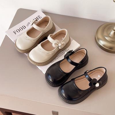 Kids Leather Mary Jane Shoes for Girls 2025 Autumn New Toddler Dress Shoes with Cute Bow Princess Elegant Chic School Daily Wear