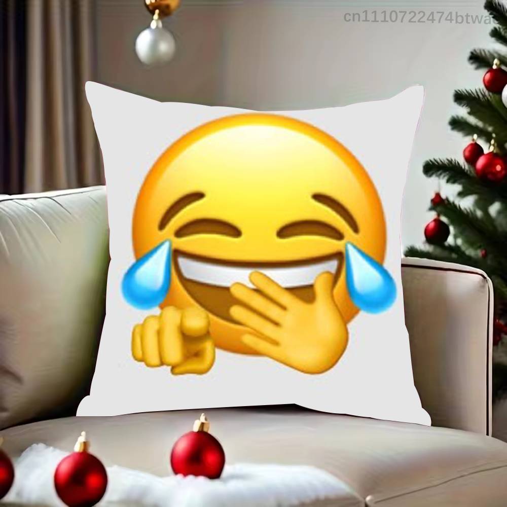 Federe Cuscino con Adesivi Emoji Divertenti Federa Cuscino Carina e Divertente Per Festa di Matrimonio Decorazione per la Casa Comoda Copertura per Cuscino