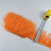 1Meters Fluffy Colored Ostrich Feathers On Ribbon Tape Trim Tassel Fringe 8-10Cm Sewing Flecos White Wedding Dress Clothes Decor
