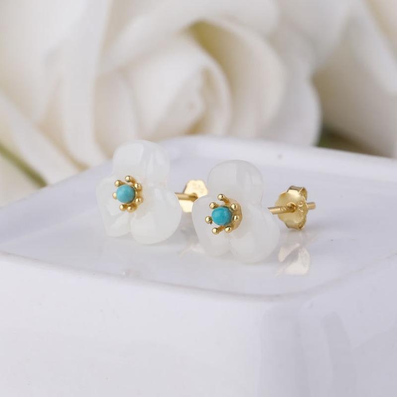 Tancise 925 Sterling Silver Jade Zirkon Náušnice Visací náušnice pro ženy Dárky na svatbu