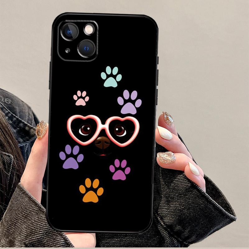 Watercolor Paw Prints Case For iPhone 12 13 Mini 11 14 Pro Max XS X XR Plus 15 16 Pro Max Cover