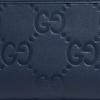 Gucci Jumbo GG Double G Logo Zipper Leather Clutch Large Men clutch Blue 739490-AABY0-4236