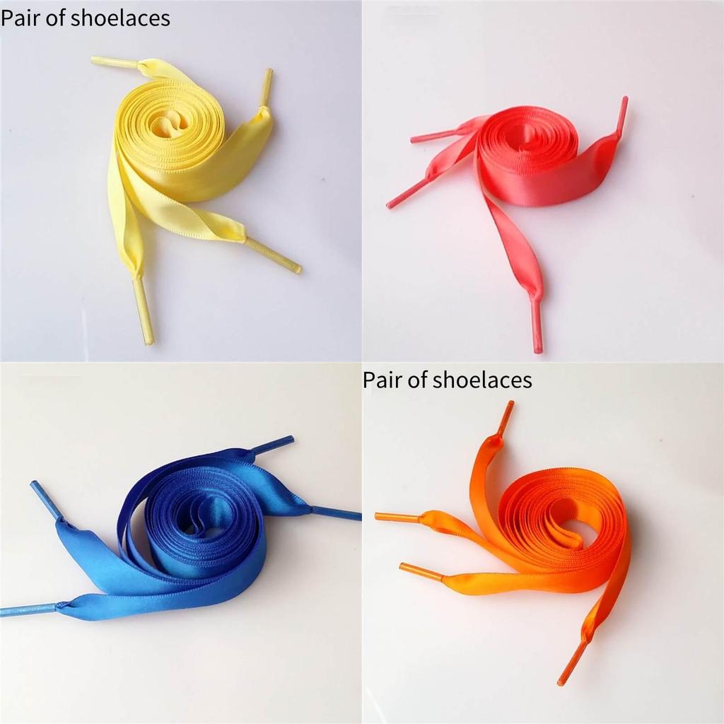 Soft And Smooth Polyester Ribbon Shoelace For Boots Lacework Candy Color Satin