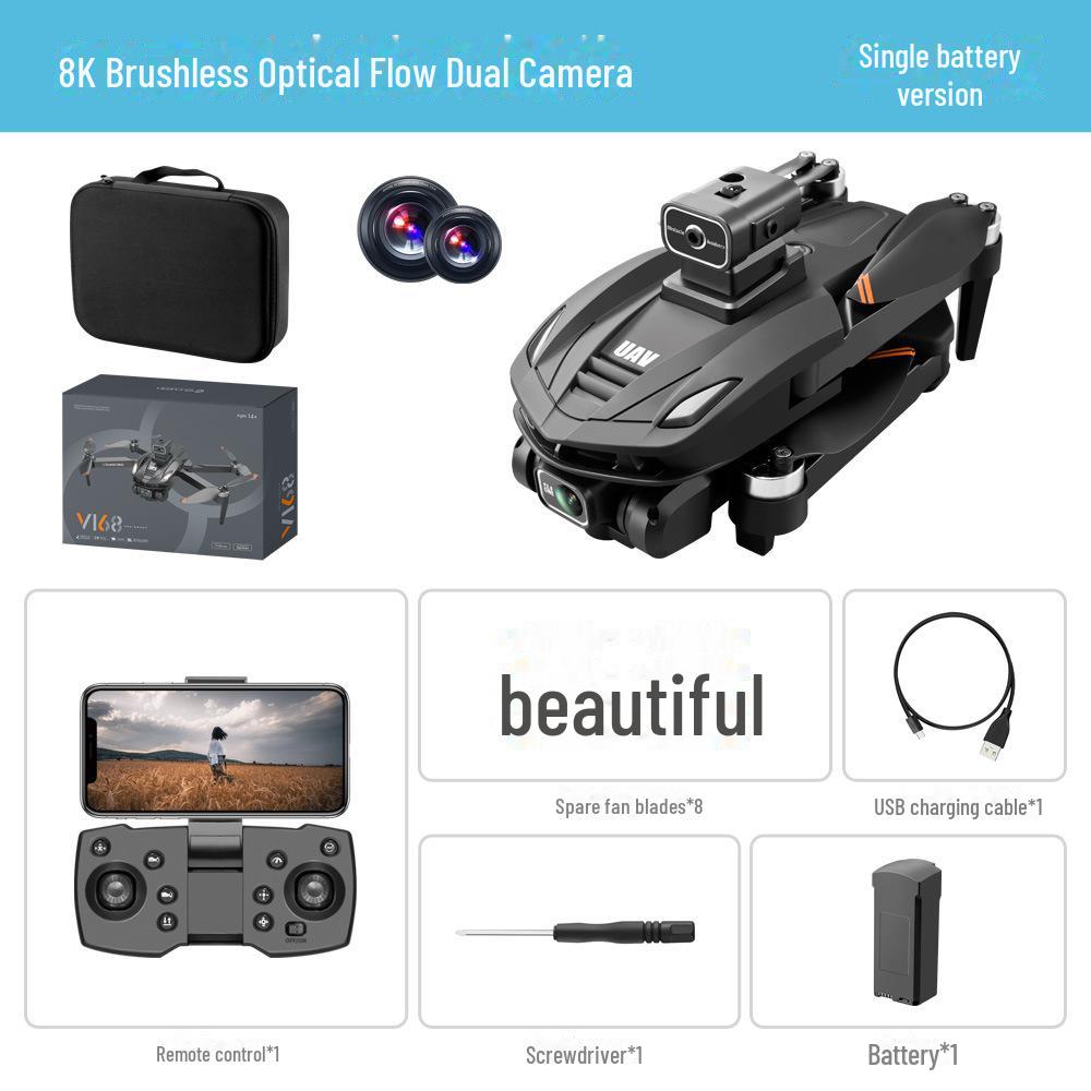 V168 Advanced Drone: GPS Return, 8K HD Aerial Photography, Intelligent Obstacle Avoidance, Brushless Motor, Remote Control.