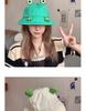 Japanese Style Cute Frog Fisherman Bucket Hat - Large Head Summer Sun Protection