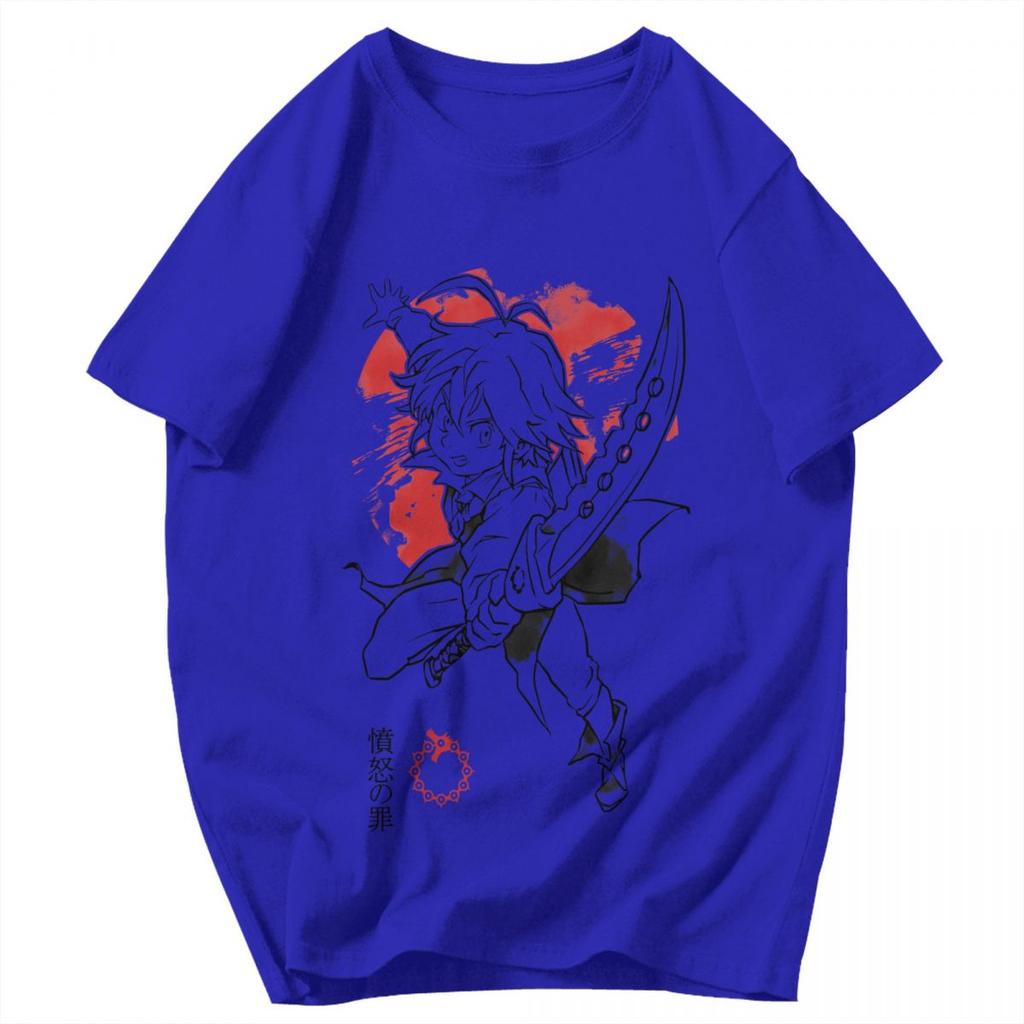 Men T Shirt Seven Deadly Sins Escanor Anime Cotton Y2K Graphic Anime Unisex Tops T Shirts