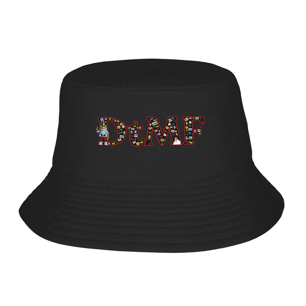 DTMF Bad Bunnys Fischerhut für Unisex Fischerhüte Vintage Urlaubs-Kappen Atmungsaktive Outdoor-Muster Sonnenhüte