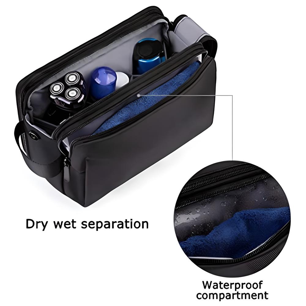 Travel Toiletry Organizer Dopp Kit Layered Multiple Pockets Cosmetics Toothbrush Arrange Storage Bag Casual Solid Color Handbag