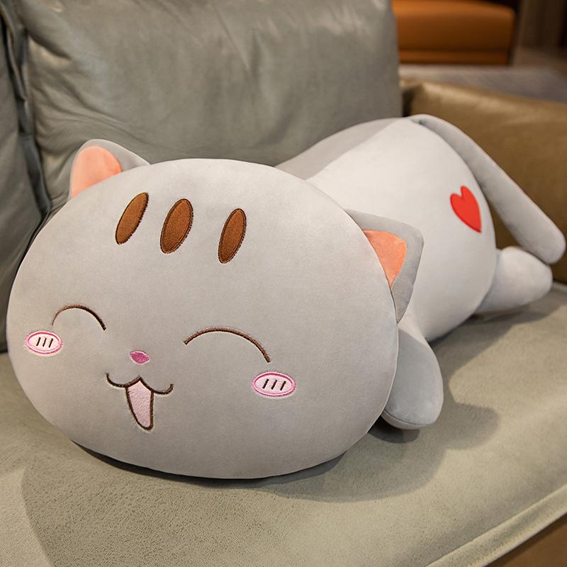 Kawaii Cat plush Toy Soft and Cute Smiling Cat Toy Caring Cat Gifts for Friends and Pet Enthusiasts Valentine's Day Gifts