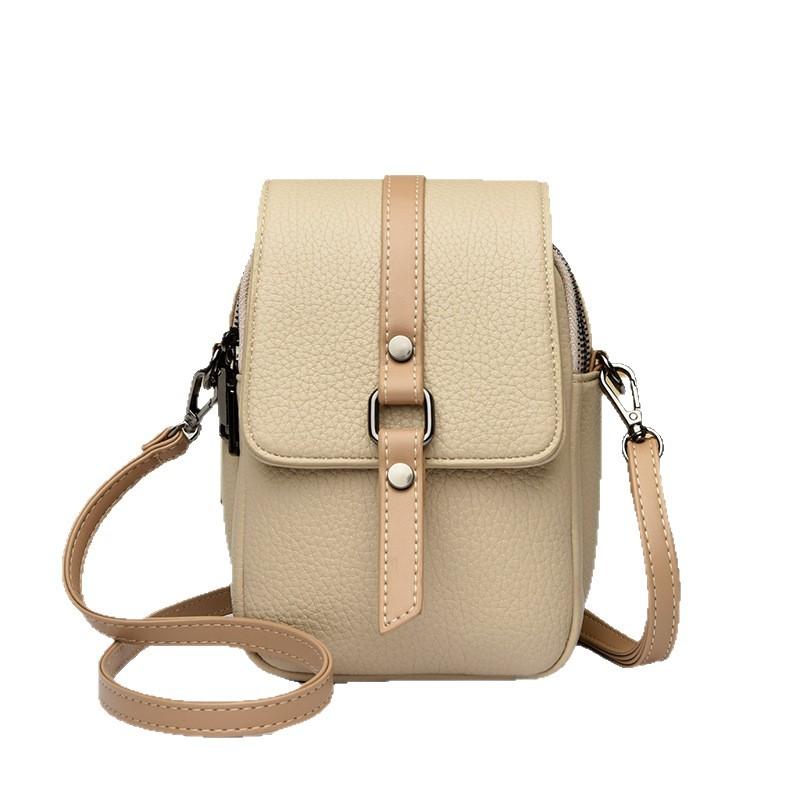 Small bag 2025 new vertical double-layer women's mobile phone bag mini coin purse contrasting women's bag Korean crossbody bag
