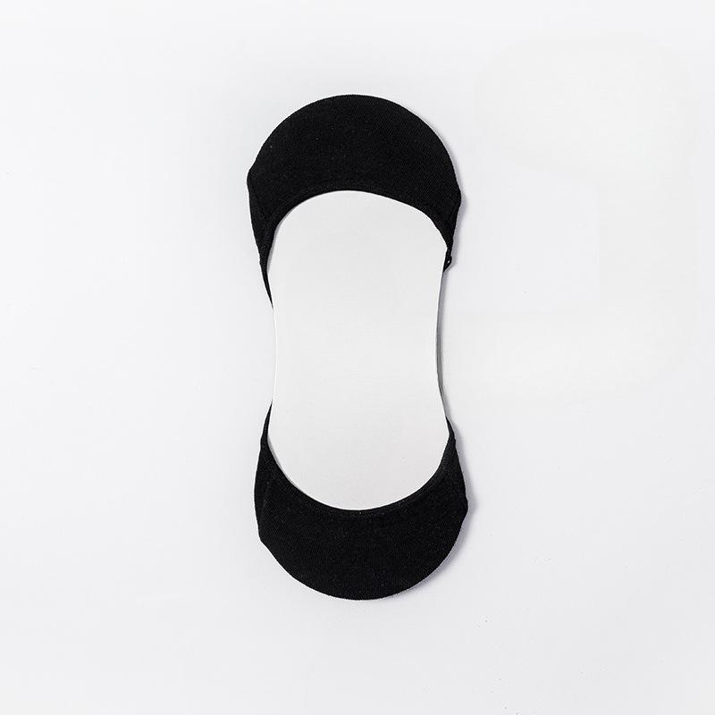 

Women s Summer Solid Color Simple Invisible Shallow Mouth Non Slip Non Drop Heel Socks 1 pair чорний