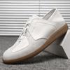 new Men Genuine Leather Casual Shoes Fashion Flat Skate Shoes Youth Street Cool Slip-on Sneaker