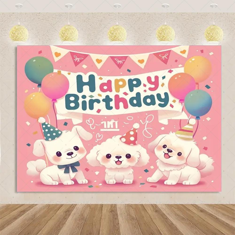 Birthday party decorations, cat, dog, happy animal, children's family backdrop, studio props2383