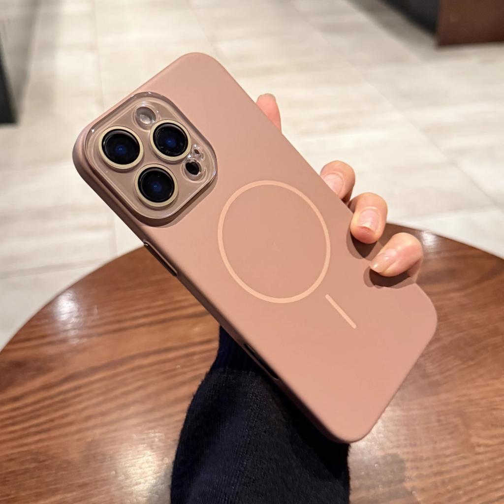 Applicable To IPhone16PROMAX Thin Circle Magnetic Suction Phone Case Apple 15 Skin Feeling Anti Fall Pc Soft and Moisturizing Protective Case 14