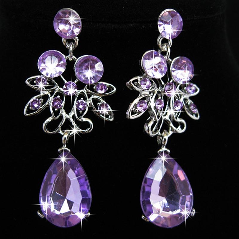 European and American Bride Drop Earrings Necklace Set Adjustable Pendant Necklace