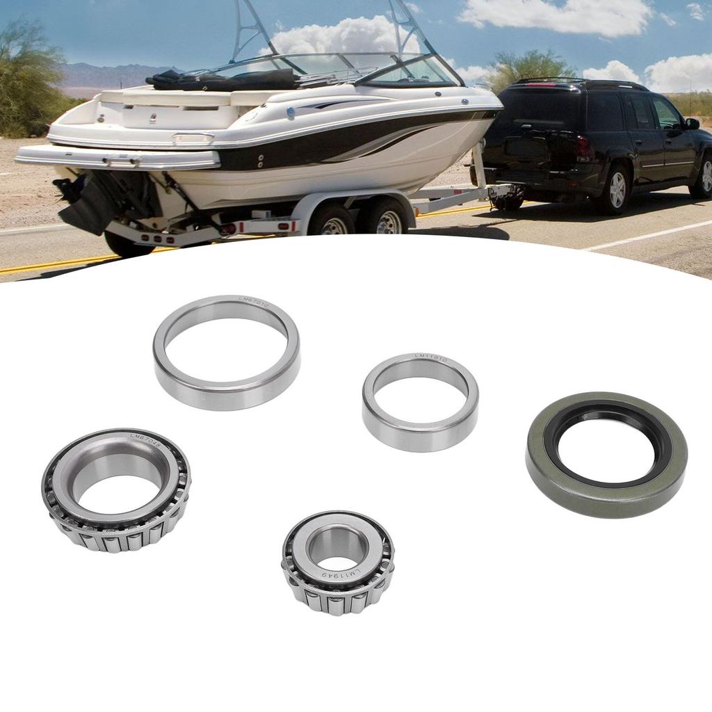 5PCS Trailer Wheel Bearing Kit Steel Alloy Trailer Axle Wheel Hub Bearings Set with Protector and Oil Seal