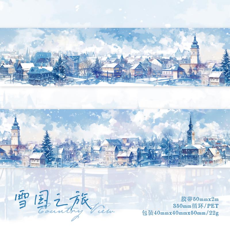 6 Stile 5cm * 200cm/Rolle Reisezeit-Thema Schöne Landschaft PET-Klebeband DIY Handgemachte Materialien Scrapbooking Hintergrunddekoration